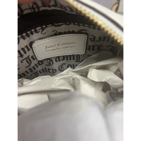 JUICY COUTURE Monogram/Gold White Satchel Bag With Bonus Mini Bag NWT - Picture 8 of 11
